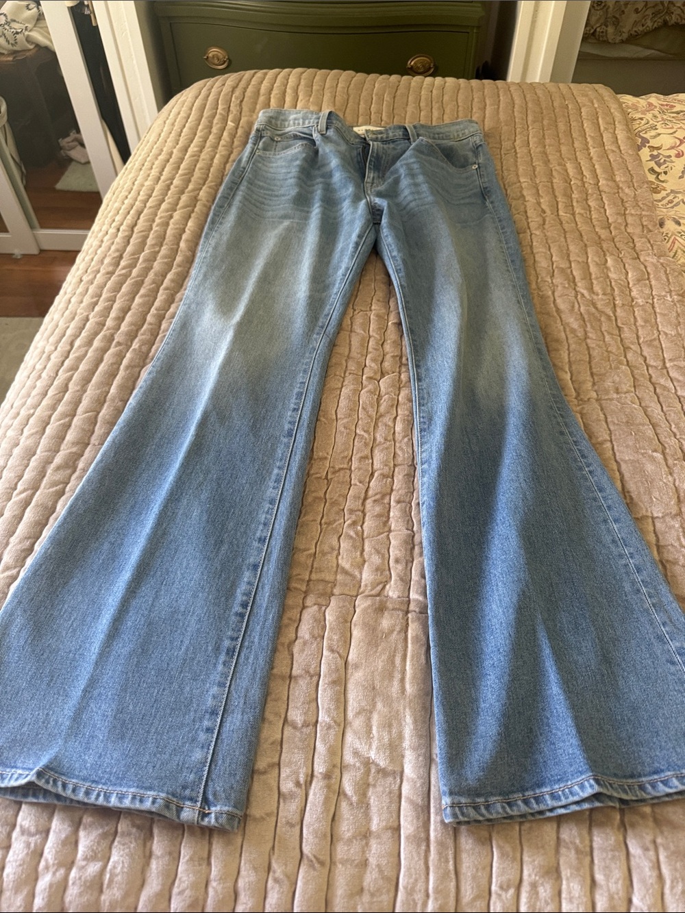 Women's Light Blue Flare Jeans — Classic High-Rise Fit